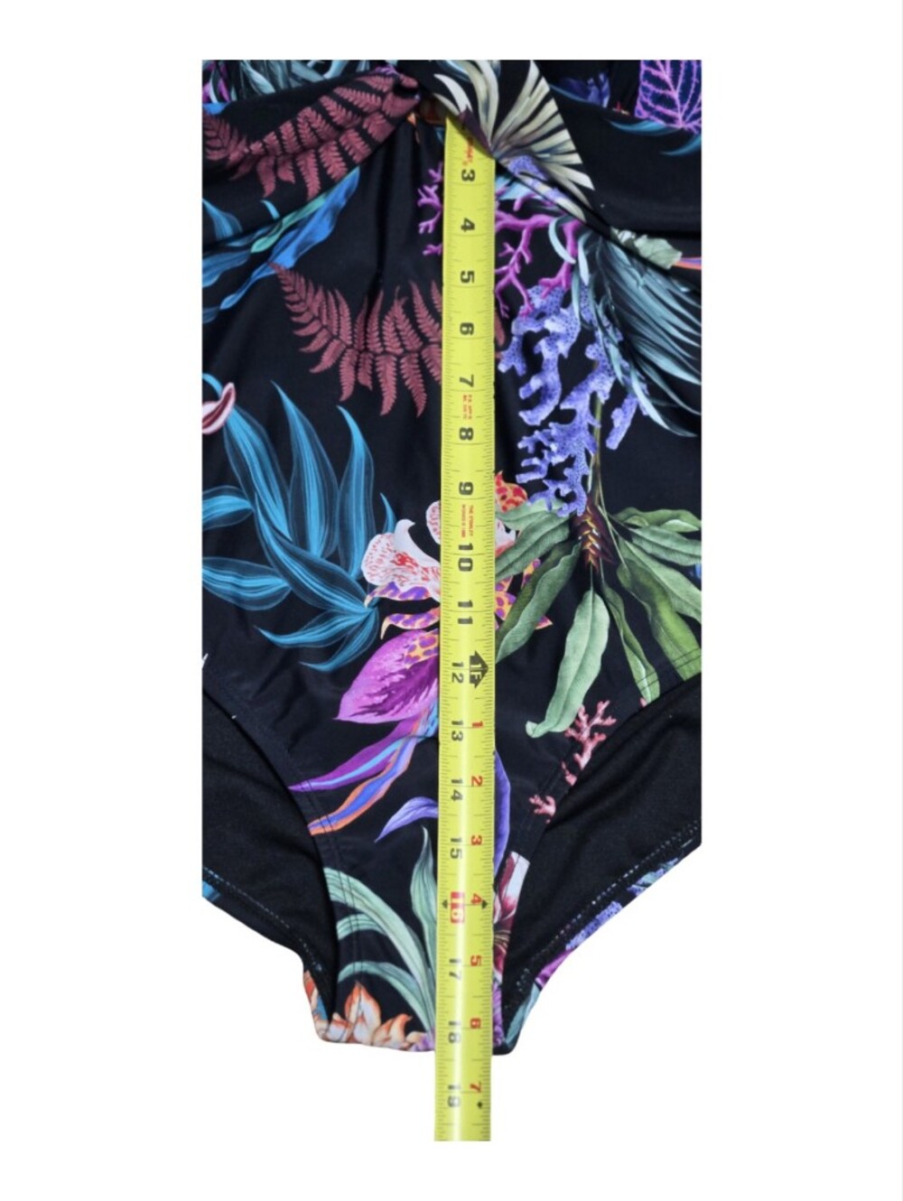 Terra & Sky Black Swim Floral One-Piece Swimsuit Underwire Tummy Control Beach - Picture 5 of 7